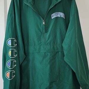 Champion Green Half-Zip Pullover Windbreaker